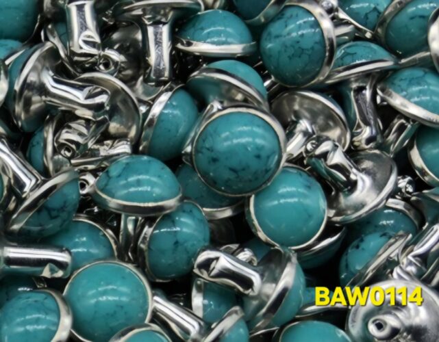 Rivet 8 mm acrylic motif turquoise stone warna sea green