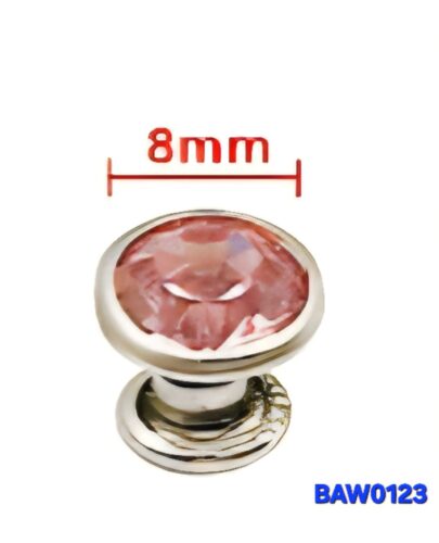 Rivet 8 mm acrylic rhinestone warna light pink