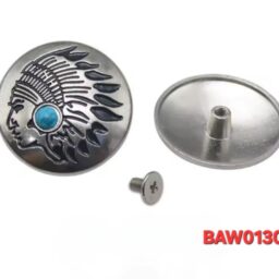 Rivet hiasan Leather craft kepala indian batu biru