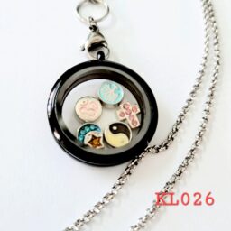 Kalung Floating Locket Warna Hitam