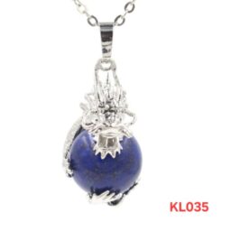Kalung naga dragon ball lapis lazuli rantai stainless steel