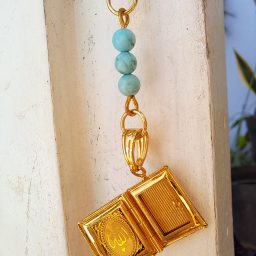 Kalung rantai liontin al quran Kombinasi turquoise dan rose quartz