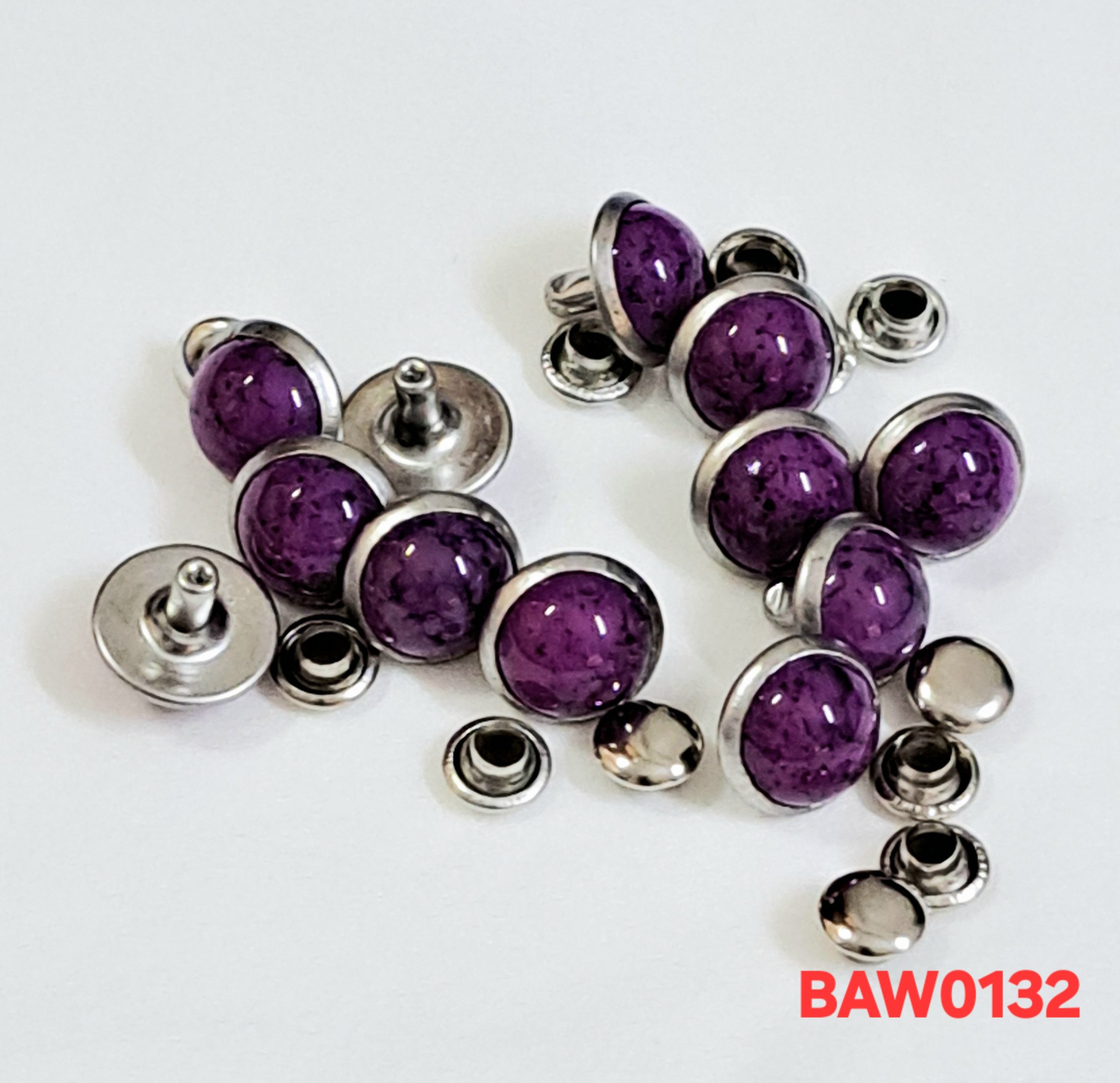 Rivet 8mm Motif batu turkish warna purple