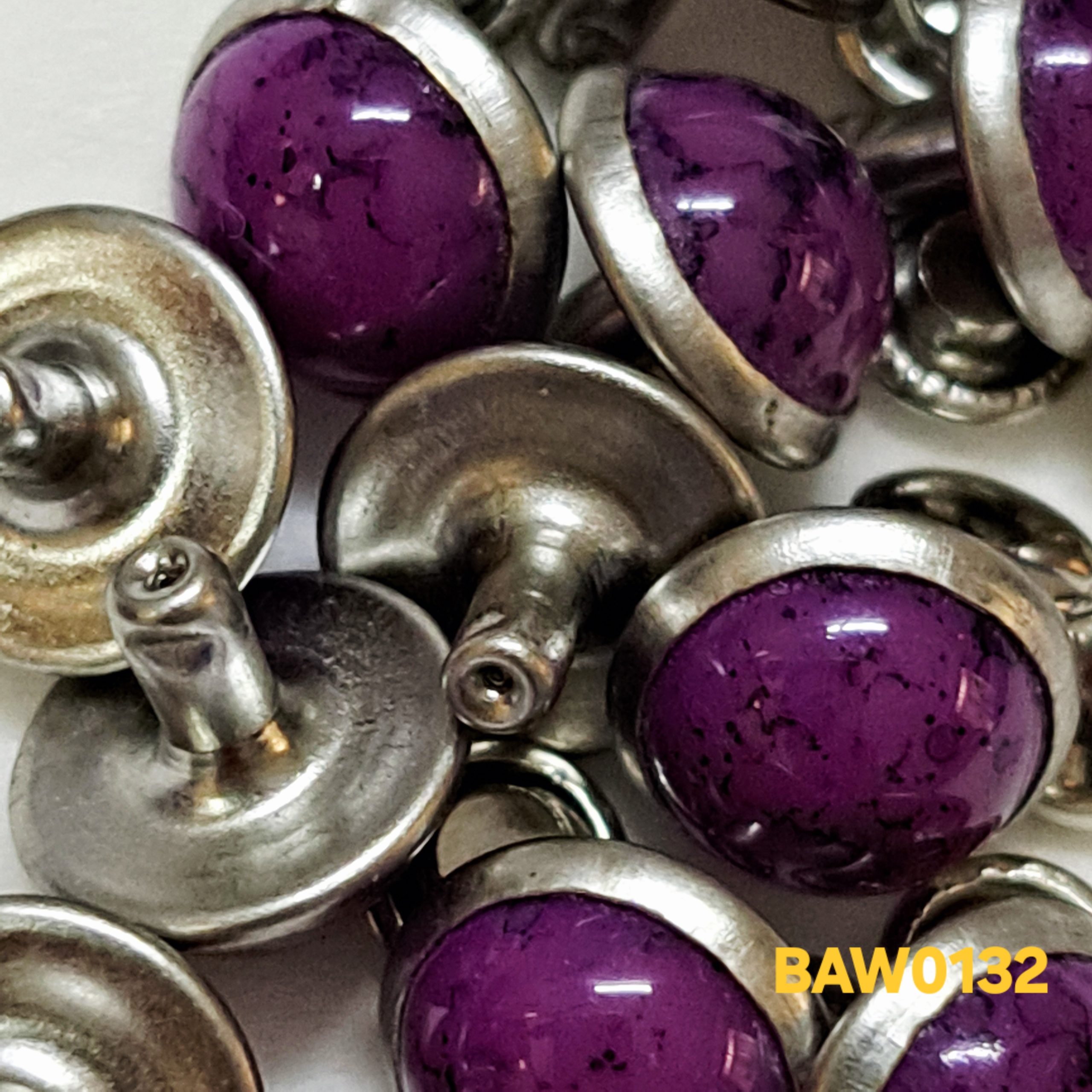 Rivet 8 mm motif batu turkish warna purple