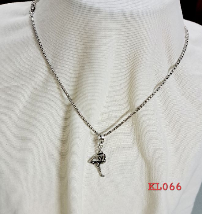 Kalung rantai stainless steel liontin yoga natarajasana
