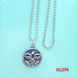 Kalung rantai stainless steel Buddha Charm Gold Plated (KL074)