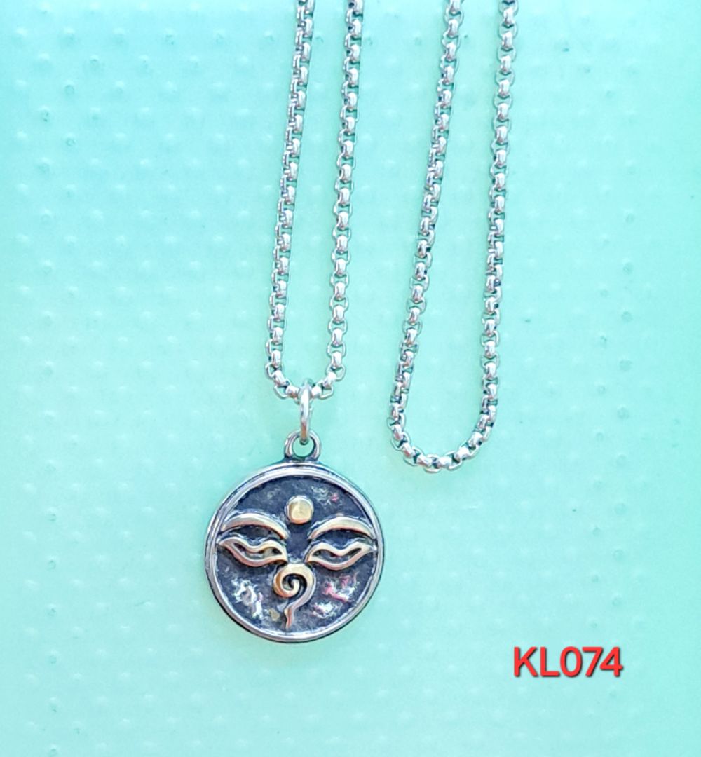 Kalung rantai stainless steel Buddha Charm Gold Plated (KL074)