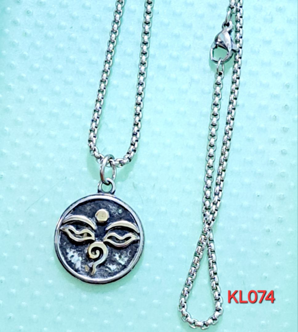 Kalung rantai stainless steel buddha charm gold plated