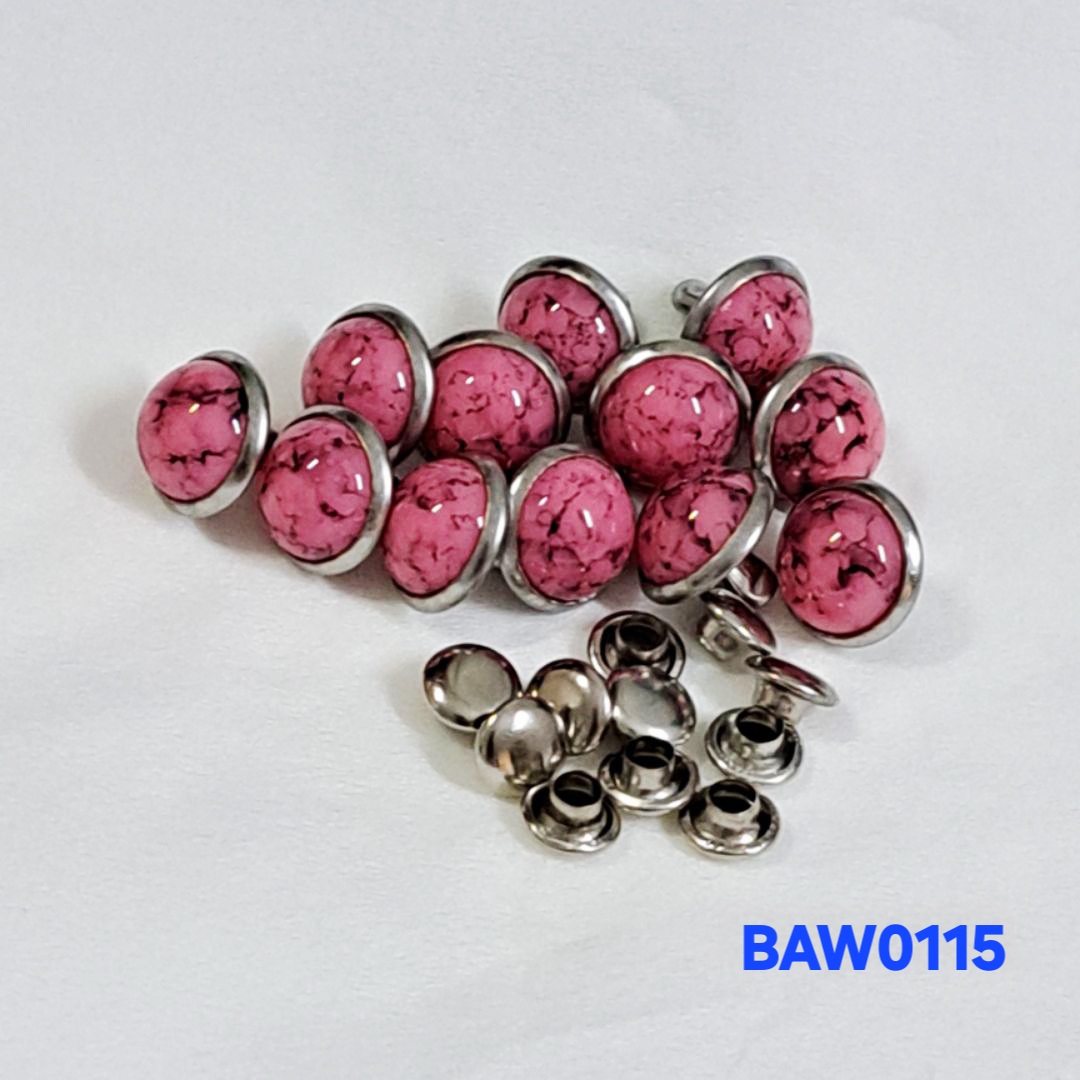 Rivet 8 mm motif batu turkish warna pink