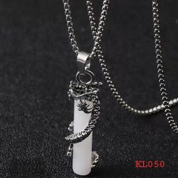 Kalung naga pilar putih susu rantai stainless steel