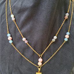 Kalung rantai susun liontin alquran kombinasi batu alam