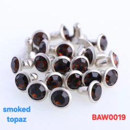 Rivet acrylic rhinestone 8mm warna smoked topaz