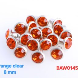 Rivet acrylic rhinestone 8mm orange clear