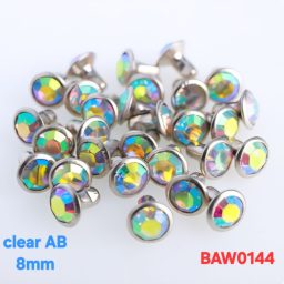 Rivet acrylic rhinestone 8mm clear AB