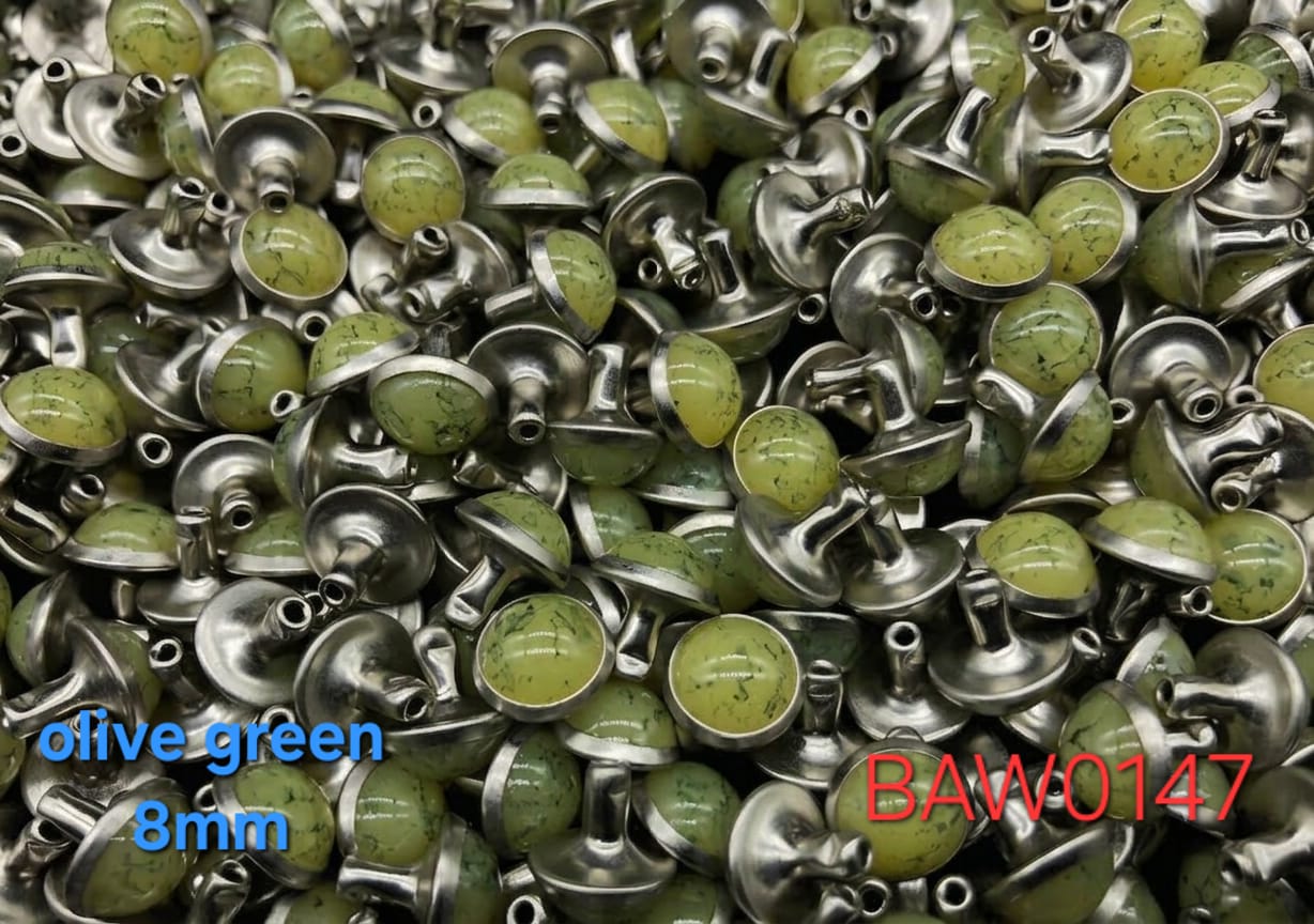 Rivet Motif Batu Turkish 8mm warna olive green