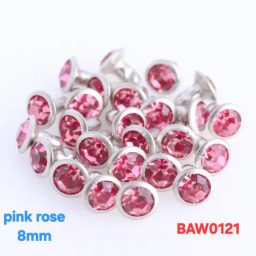 Rivet acrylic rhinestone 8mm warna rose pink