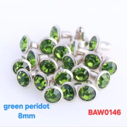 Rivet acrylic rhinestone 8mm warna green peridot